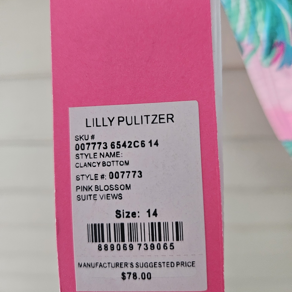 Lilly Pulitzer Pink and Green Tropical Bikini Bottom. Suite Views Pattern. New. - Picture 3 of 3